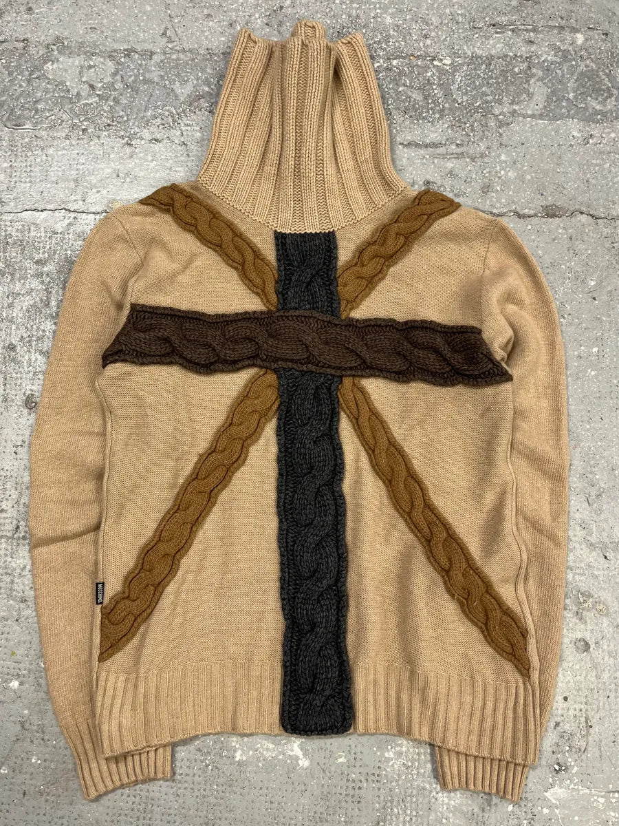 Moschino Beige Crosses Turtleneck Sweater GgkeVZZ 0