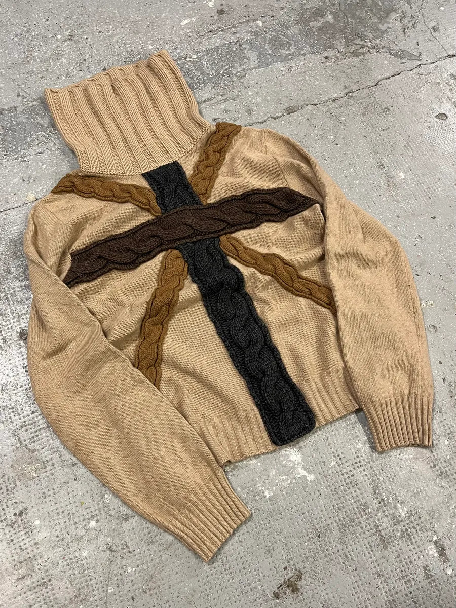 Moschino Beige Crosses Turtleneck Sweater GgkeVZZ 5