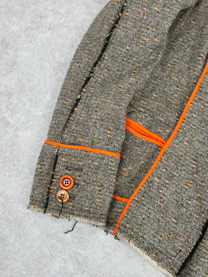 Moschino Beige Wool & Contrast Orange Trim Skirt & Blazer Set bPHzhvM 11
