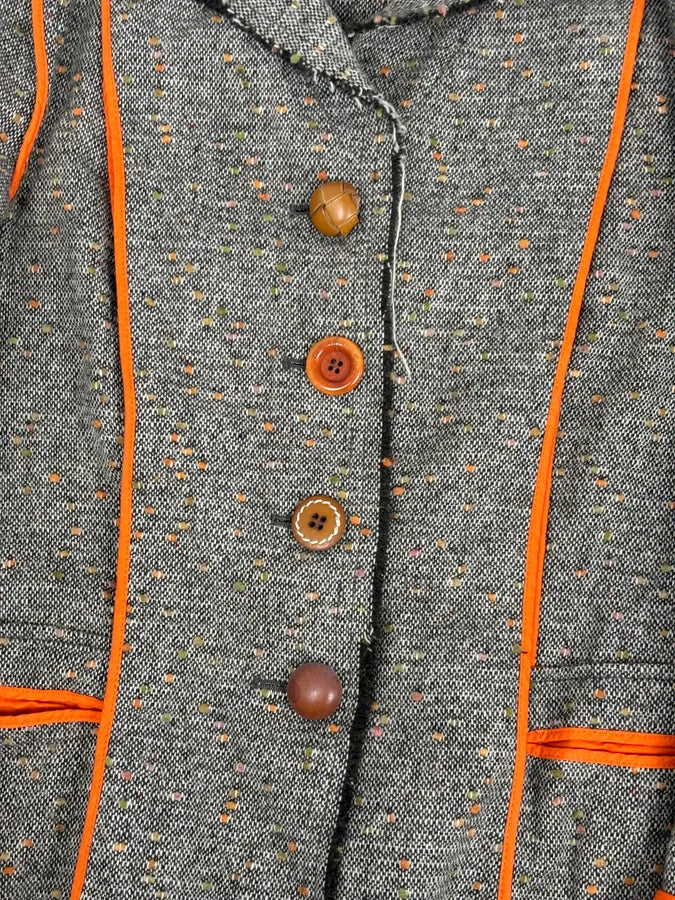 Moschino Beige Wool & Contrast Orange Trim Skirt & Blazer Set bPHzhvM 10