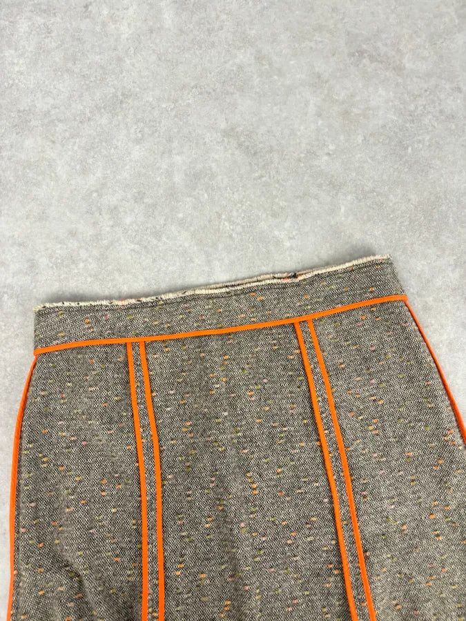 Moschino Beige Wool & Contrast Orange Trim Skirt & Blazer Set bPHzhvM 16