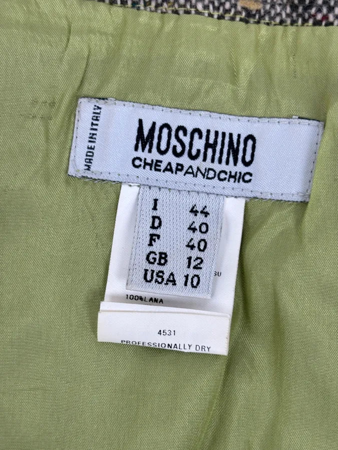 Moschino Beige Wool & Contrast Orange Trim Skirt & Blazer Set bPHzhvM 17