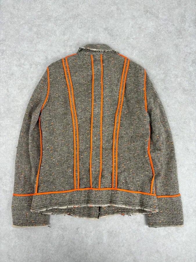 Moschino Beige Wool & Contrast Orange Trim Skirt & Blazer Set bPHzhvM 8
