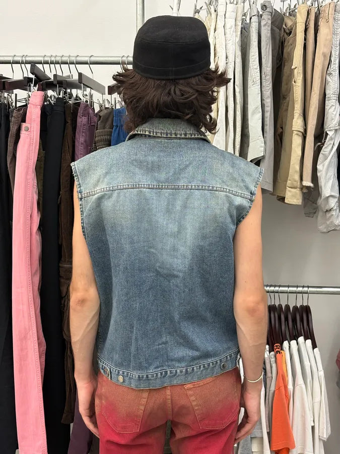 AW1993 Moschino Biker Patches Denim Vest AiKiRpW 2