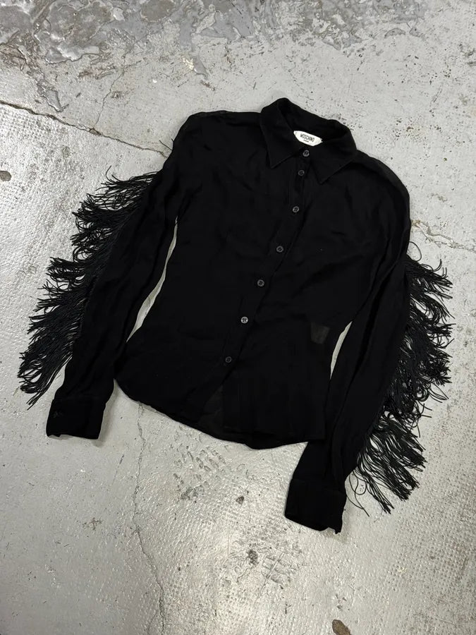 Moschino Black Back Fringe Shirt acxBHPx 4