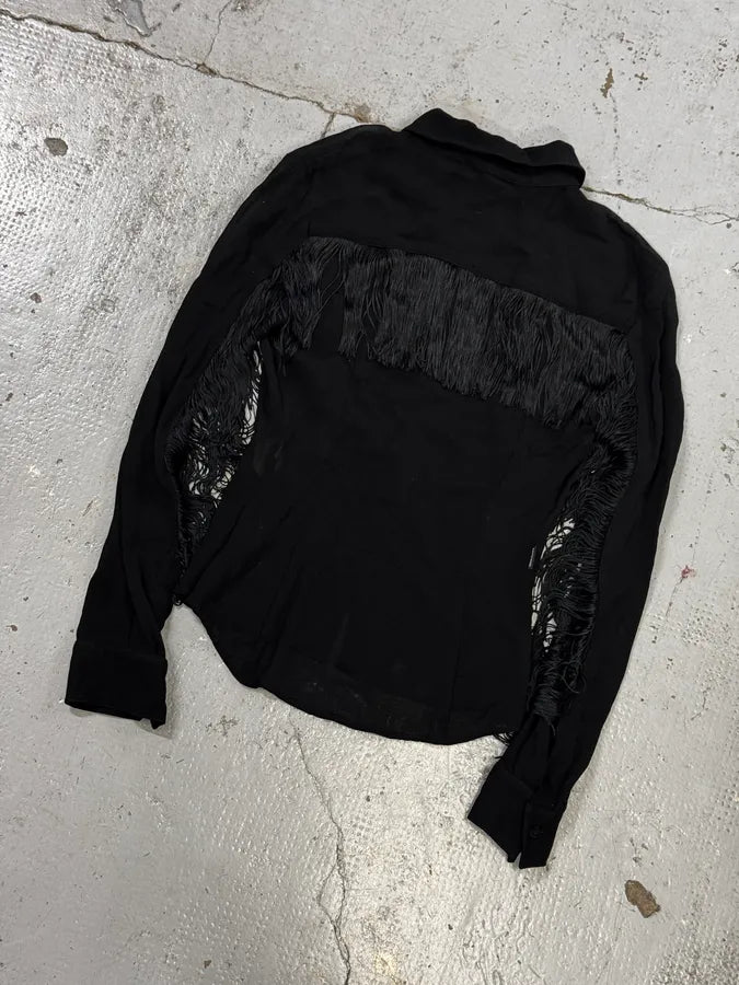 Moschino Black Back Fringe Shirt acxBHPx 5