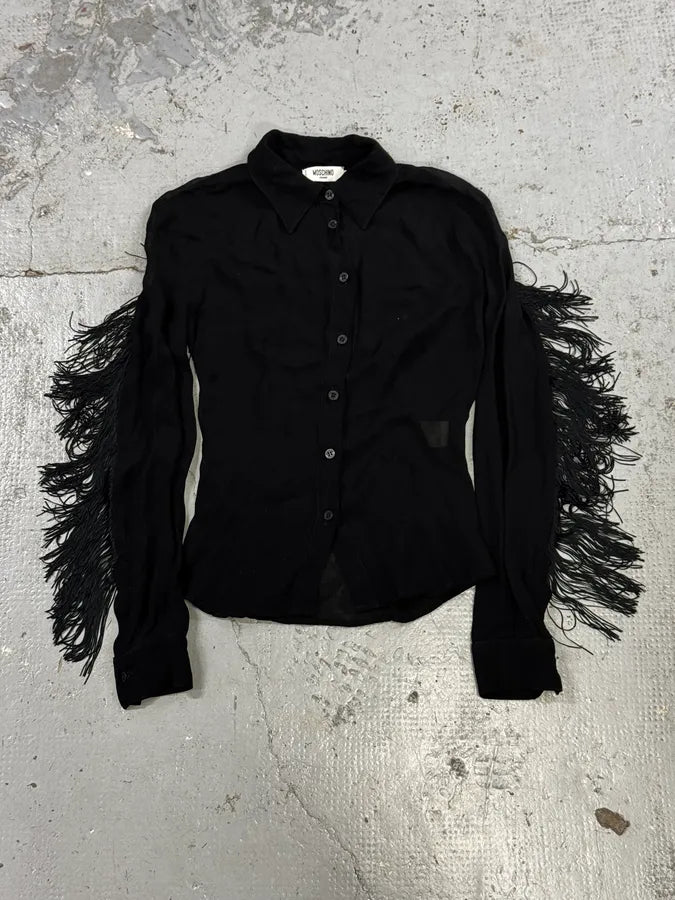 Moschino Black Back Fringe Shirt acxBHPx 0