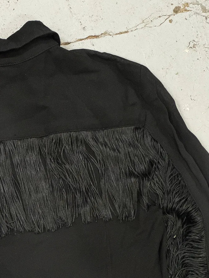 Moschino Black Back Fringe Shirt acxBHPx 8