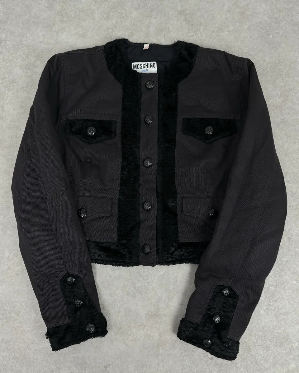 2000s Moschino Black Buttoned Light Jacket iBHWfgM 0