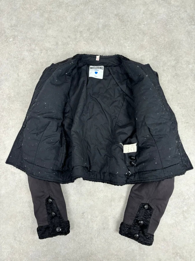2000s Moschino Black Buttoned Light Jacket iBHWfgM 6