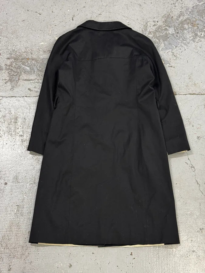 Moschino Black & White Contrast Sketch Print Trench Coat AxNTESH 3