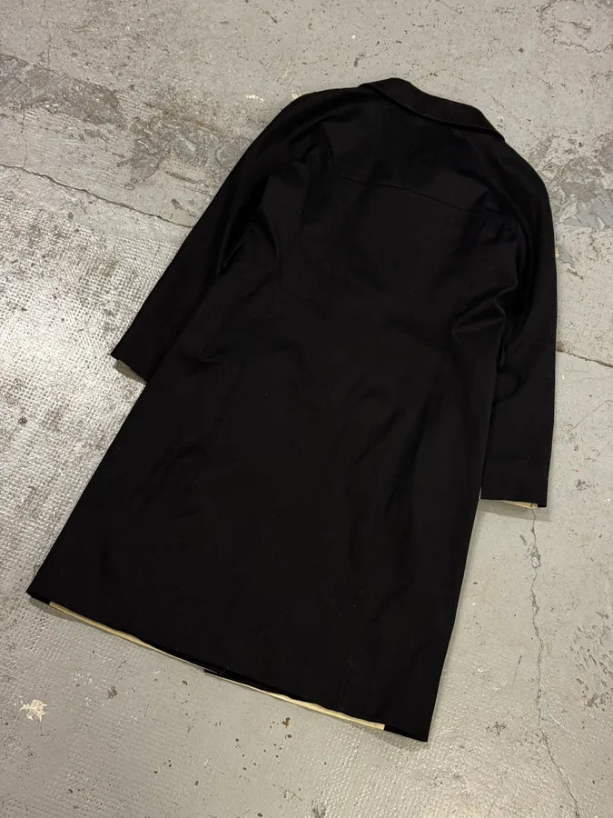 Moschino Black & White Contrast Sketch Print Trench Coat AxNTESH 5