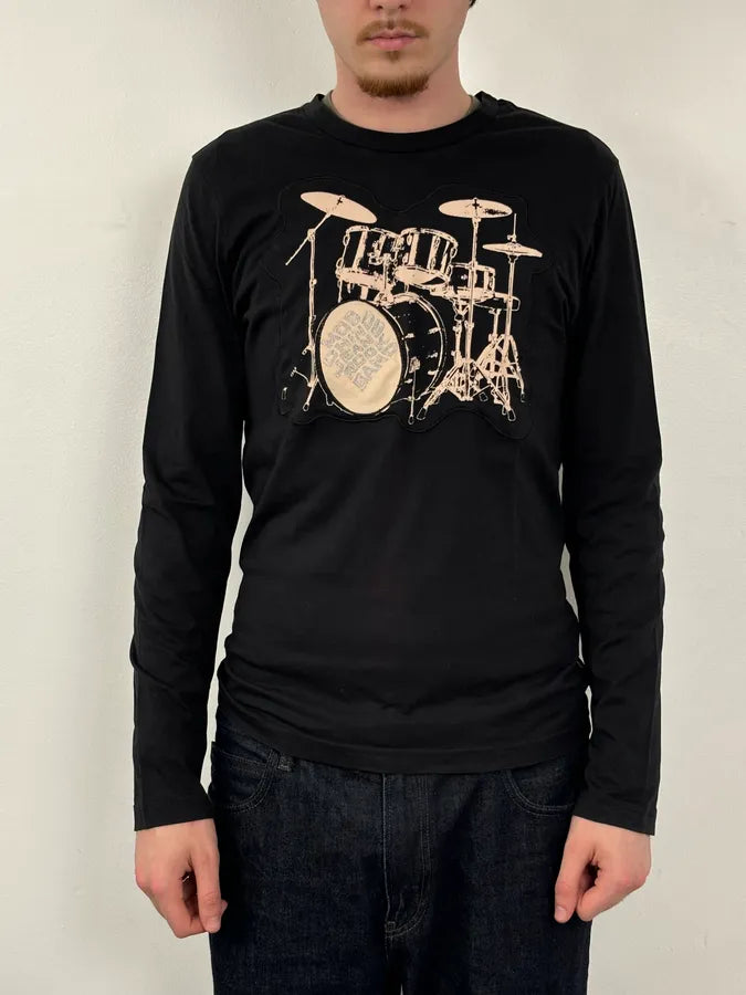 Moschino Black Drum Kit Longsleeve T-Shirt zyQruUy 1