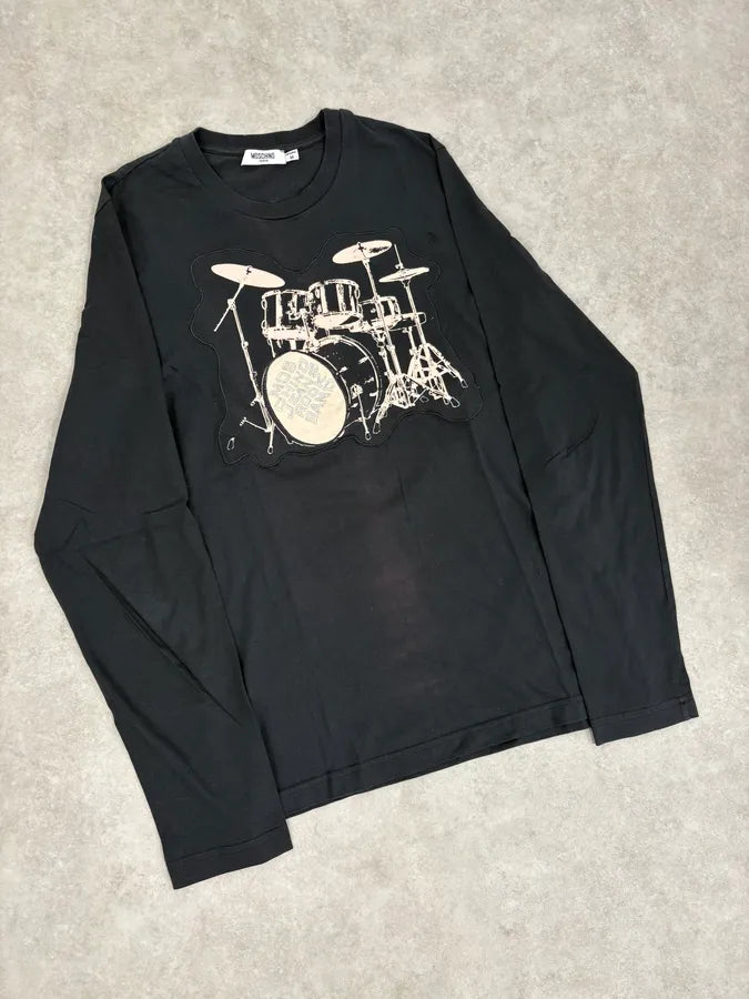 Moschino Black Drum Kit Longsleeve T-Shirt zyQruUy 3