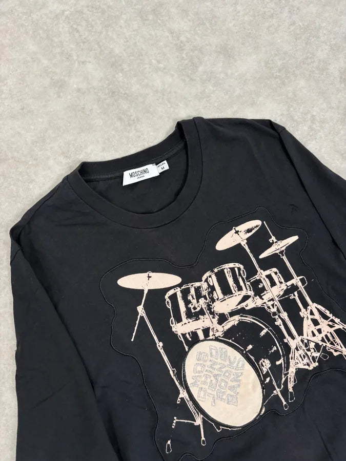 Moschino Black Drum Kit Longsleeve T-Shirt zyQruUy 4