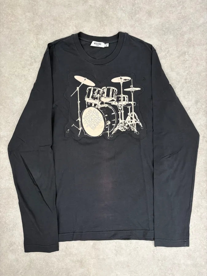 Moschino Black Drum Kit Longsleeve T-Shirt zyQruUy 0
