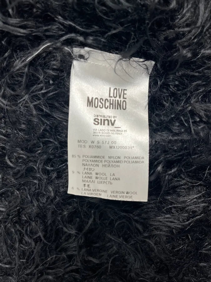 Moschino Black Faux Fur Cardigan Sweater mSAIEjq 10