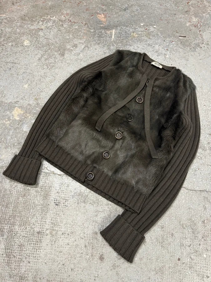 Moschino Black Fur Wool Buttoned Longsleeves (L) 12