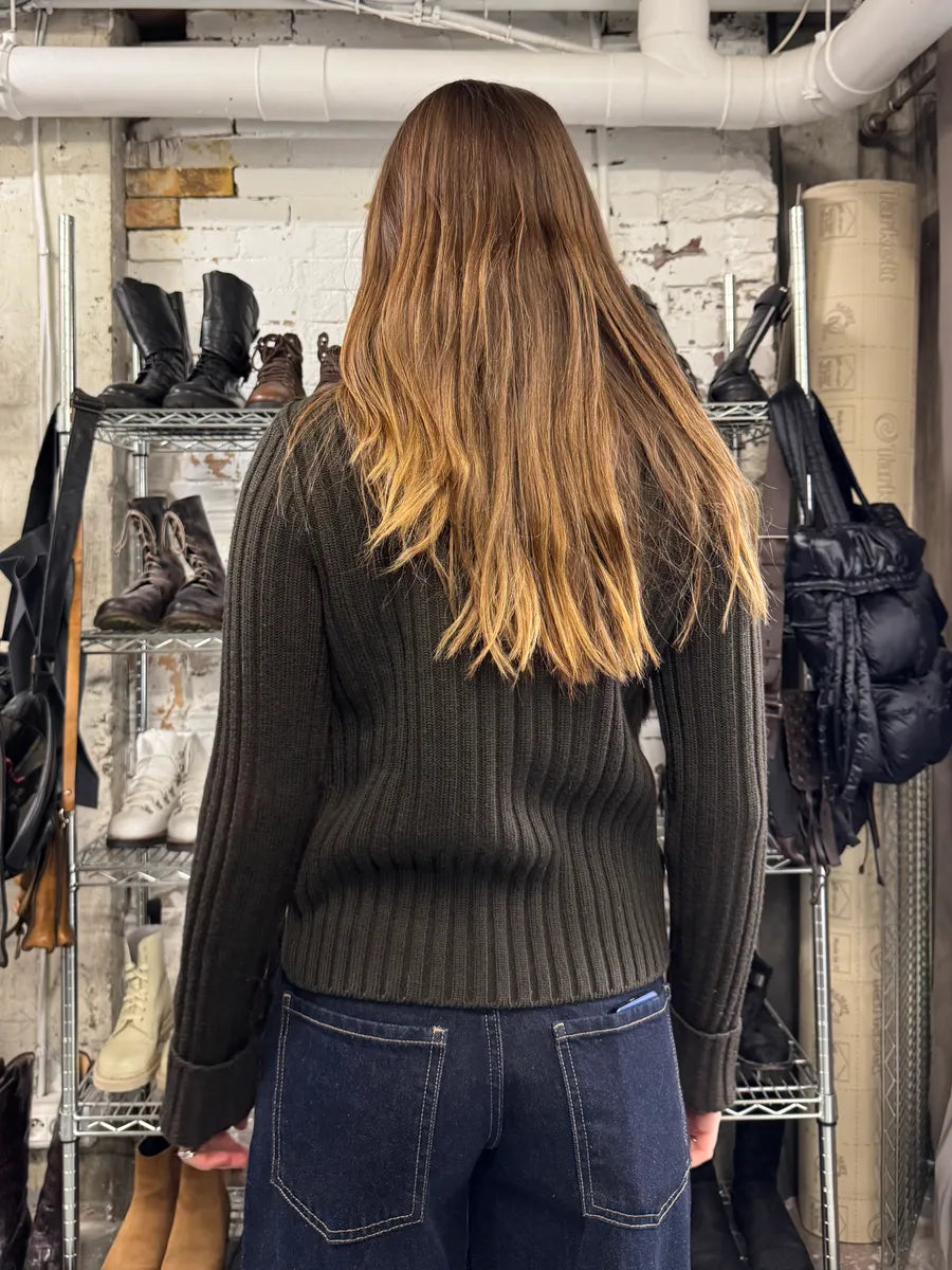 Moschino Black Fur Wool Buttoned Longsleeves (L) 2