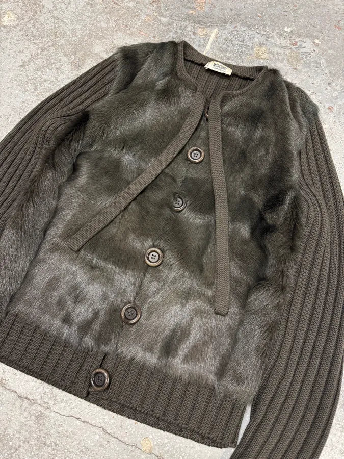 Moschino Black Fur Wool Buttoned Longsleeves (L) 3