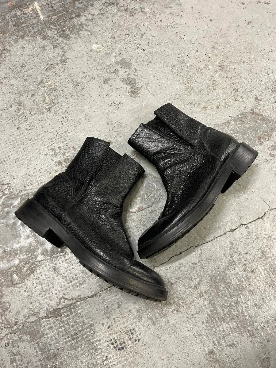 Moschino Black Leather Boots KKIMCif 5