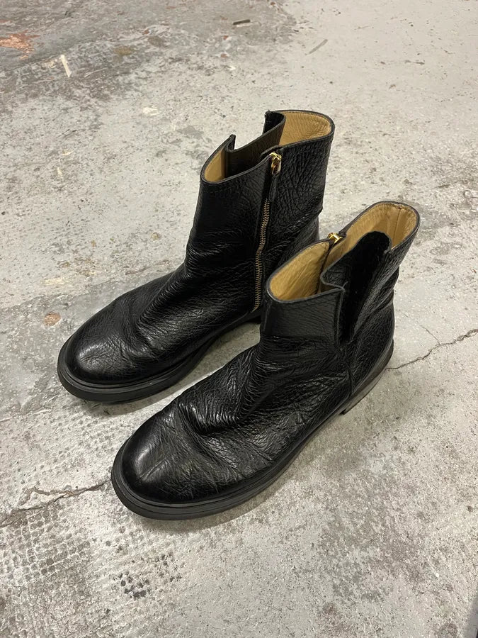 Moschino Black Leather Boots KKIMCif 3