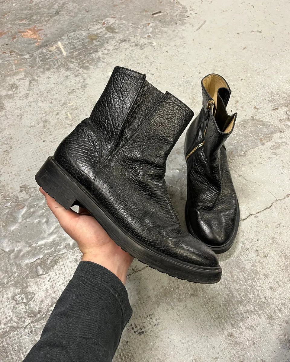 Moschino Black Leather Boots KKIMCif 0