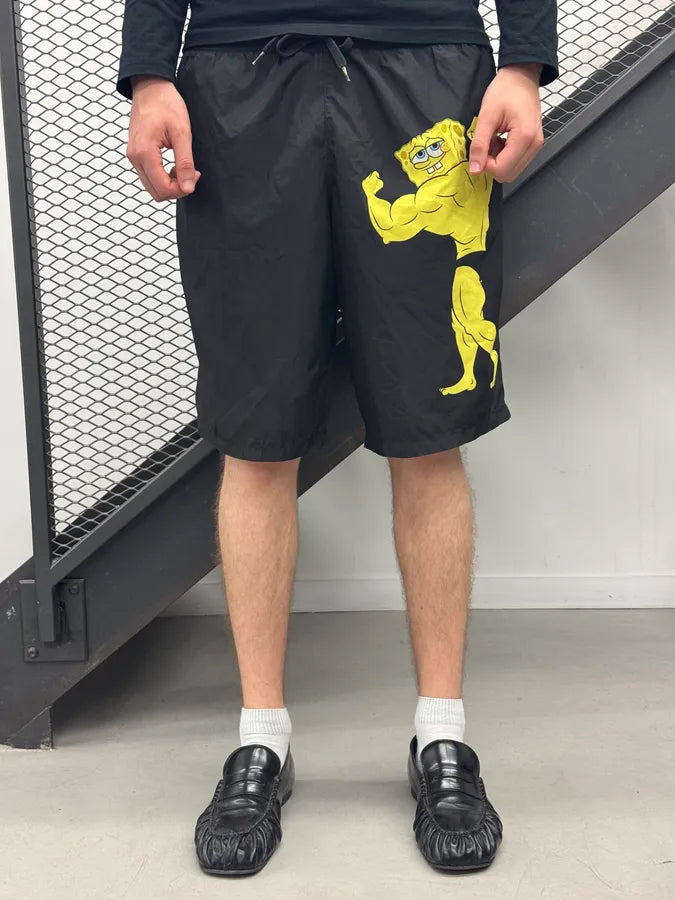Moschino Black Nylon Spongebob Print Swim Trunks dUVTmOx 1