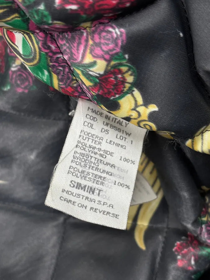 1990s Moschino Black Nylon Faux Leather Contrast Bomber Jacket tfLdsxP 13