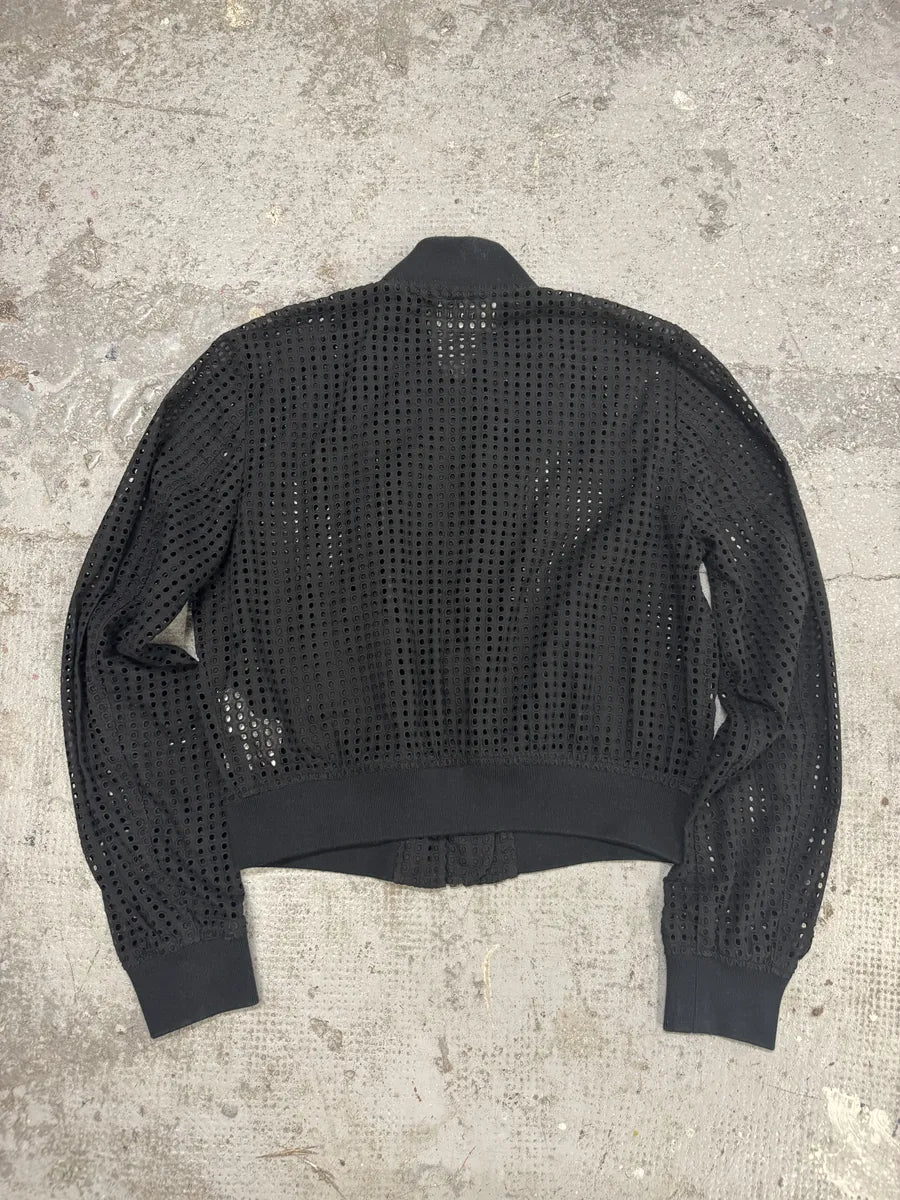 Moschino Black Perfored Light Black Bomber Jacket MQbyUlS 1
