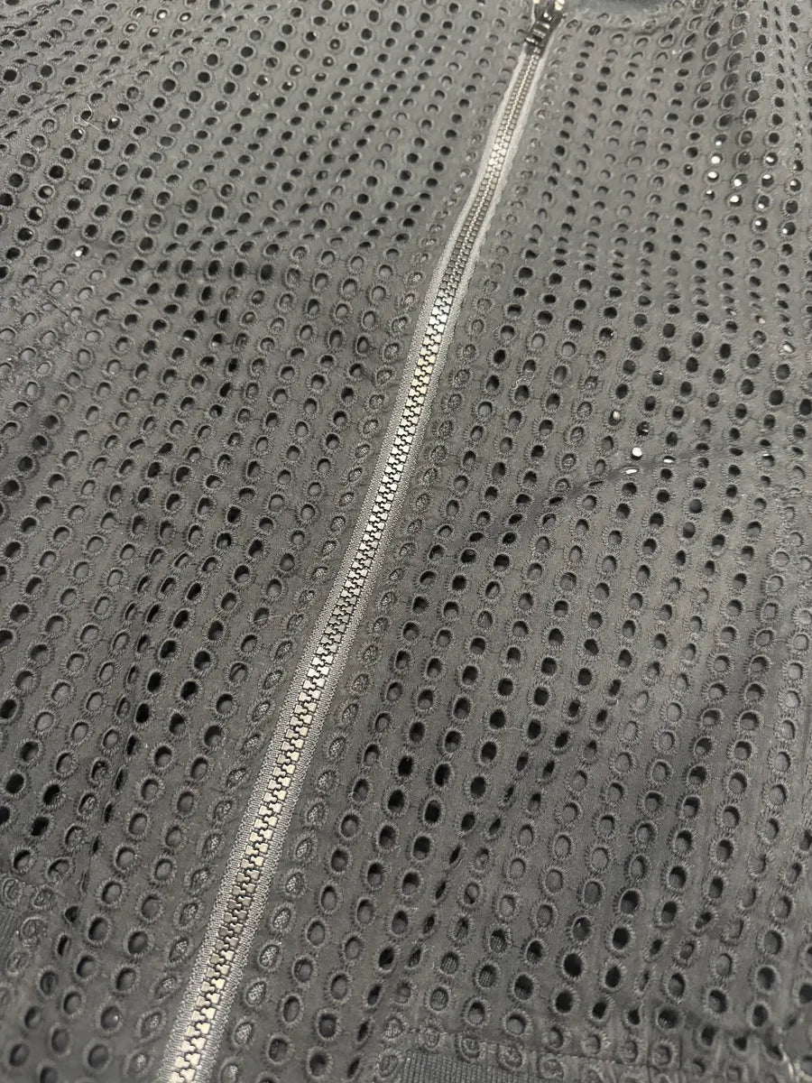 Moschino Black Perfored Light Black Bomber Jacket MQbyUlS 4