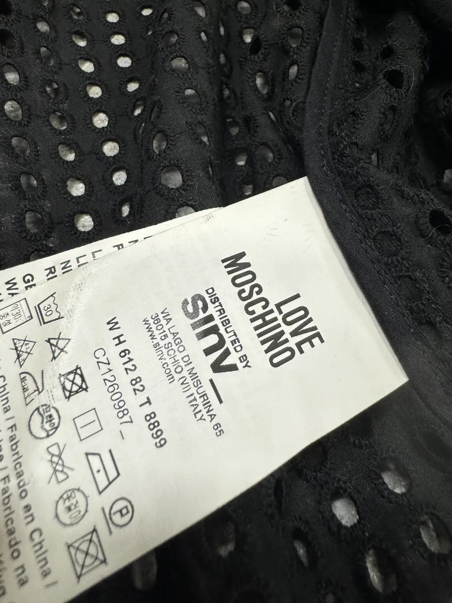 Moschino Black Perfored Light Black Bomber Jacket MQbyUlS 7