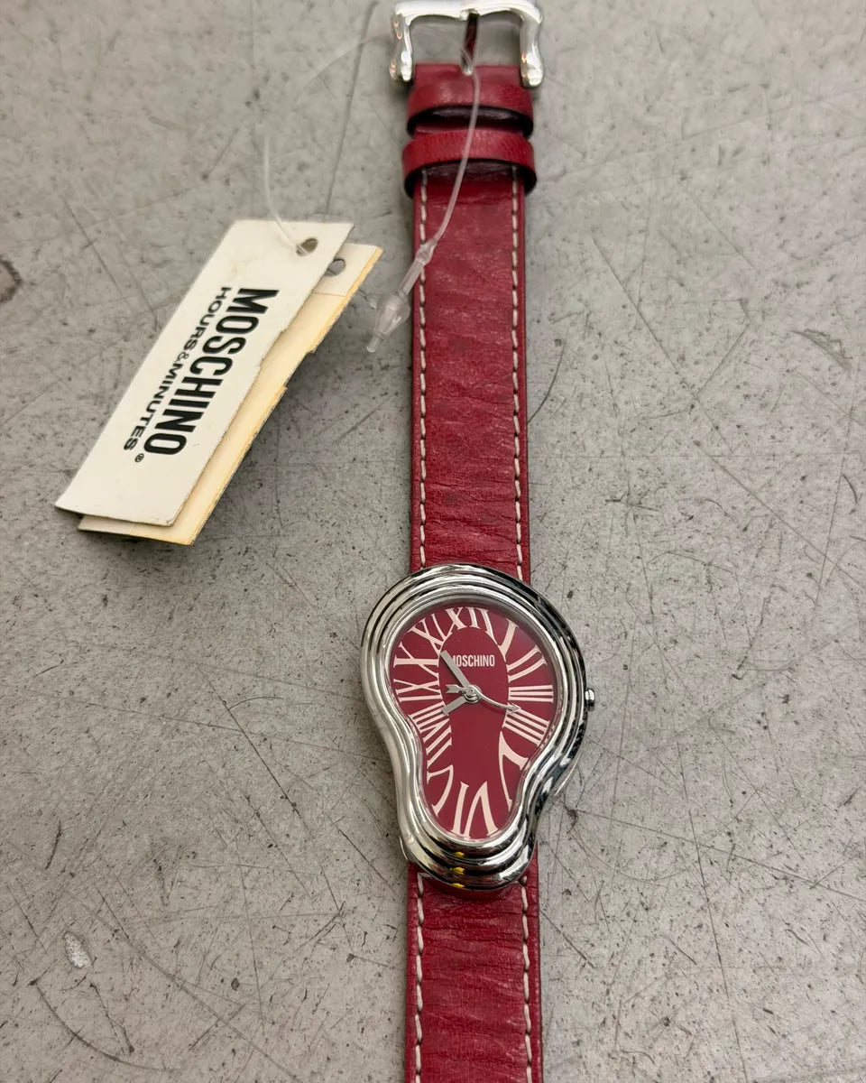 Moschino Bordeaux Leather Time For Art Dali Watch TmppZNm 5