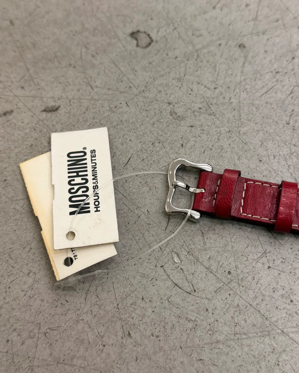 Moschino Bordeaux Leather Time For Art Dali Watch TmppZNm 6