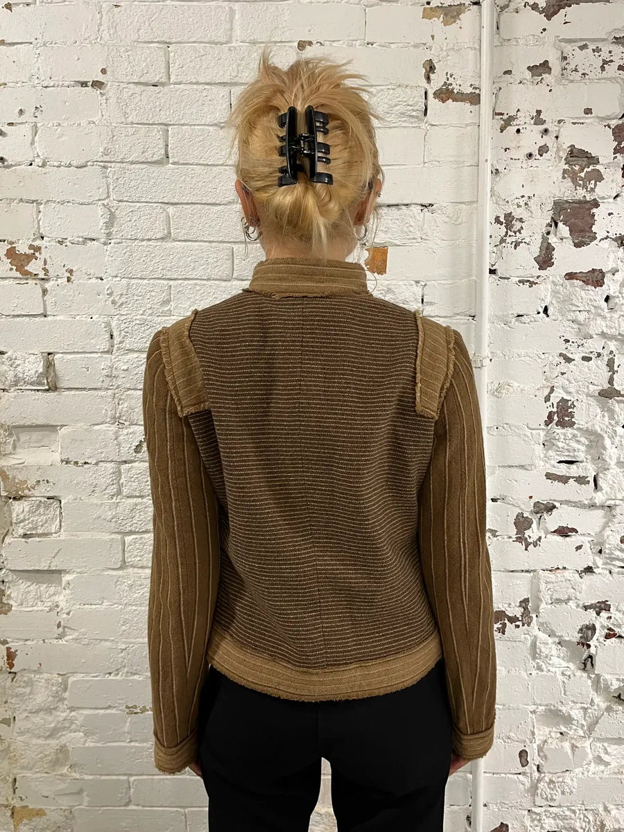 Moschino Camel Wool Stripes Brown Jacket aCycefb 2