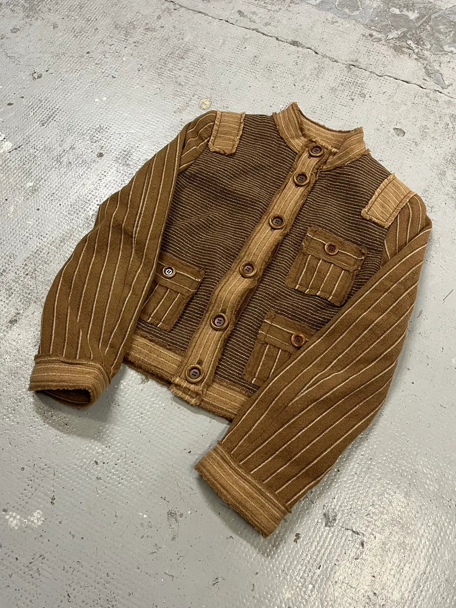 Moschino Camel Wool Stripes Brown Jacket aCycefb 3