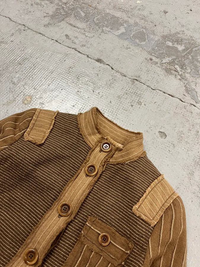 Moschino Camel Wool Stripes Brown Jacket aCycefb 4