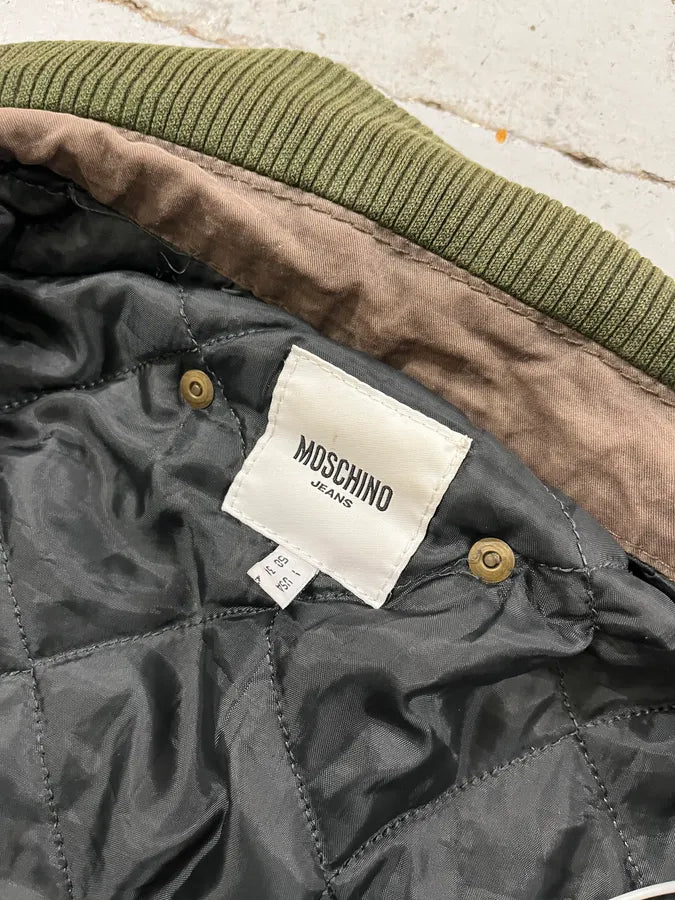 Moschino Contrast Stitch Brown Bomber Jacket wNaEmqs 7