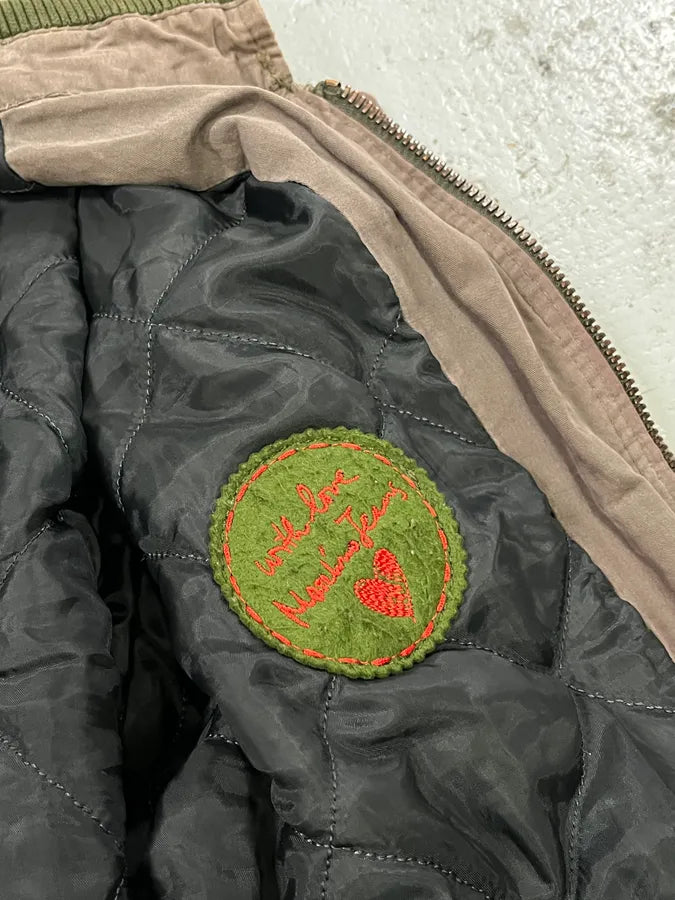 Moschino Contrast Stitch Brown Bomber Jacket wNaEmqs 8