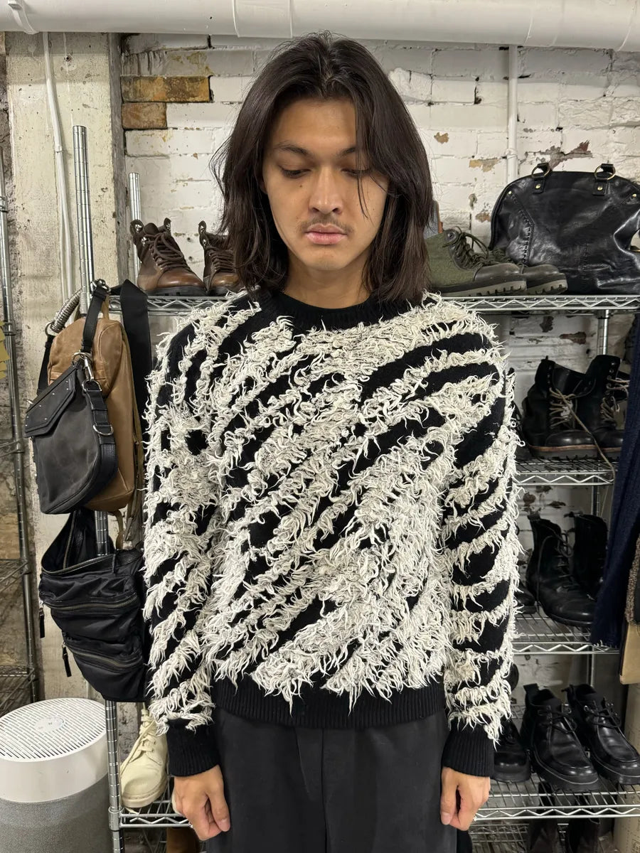 Moschino Couture Black & White Long Wool Texture Sweater vIHDcyu 1