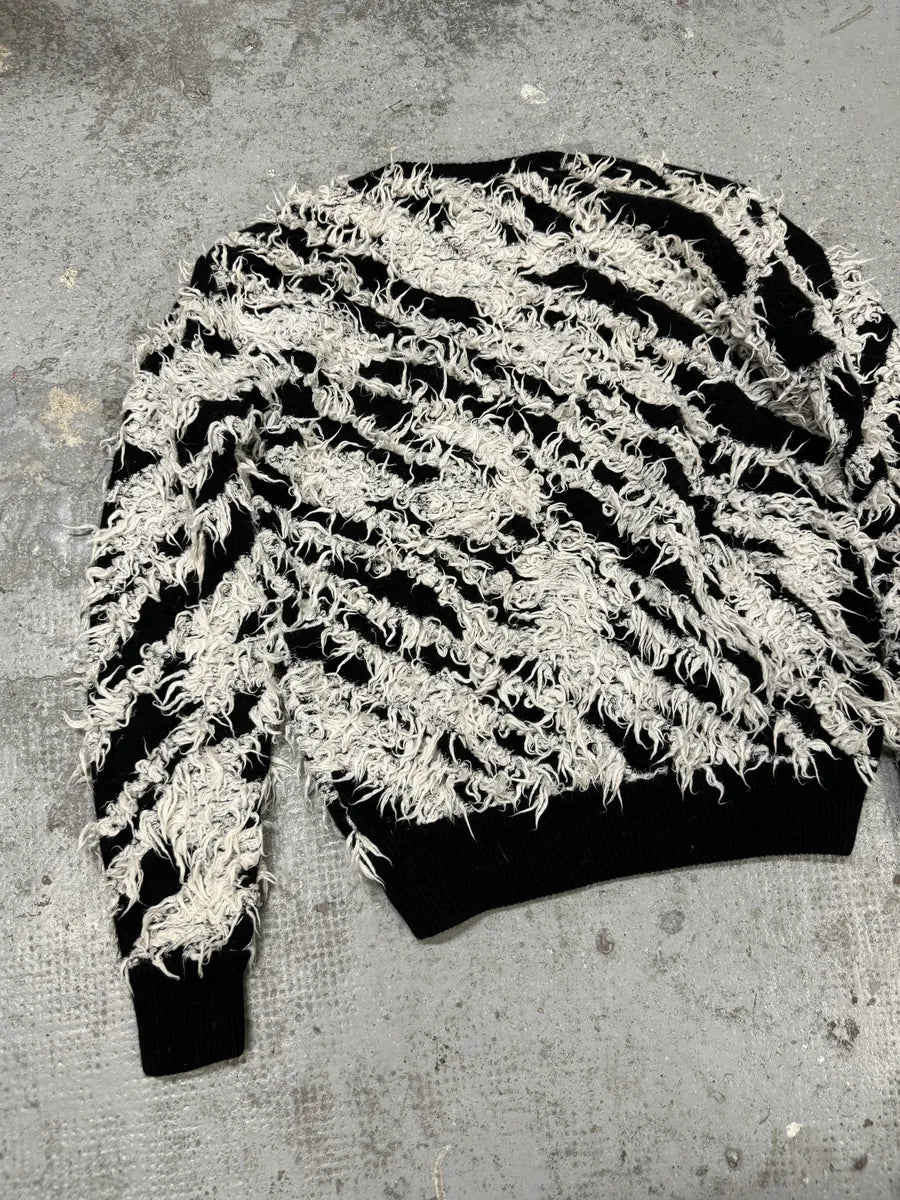 Moschino Couture Black & White Long Wool Texture Sweater vIHDcyu 3