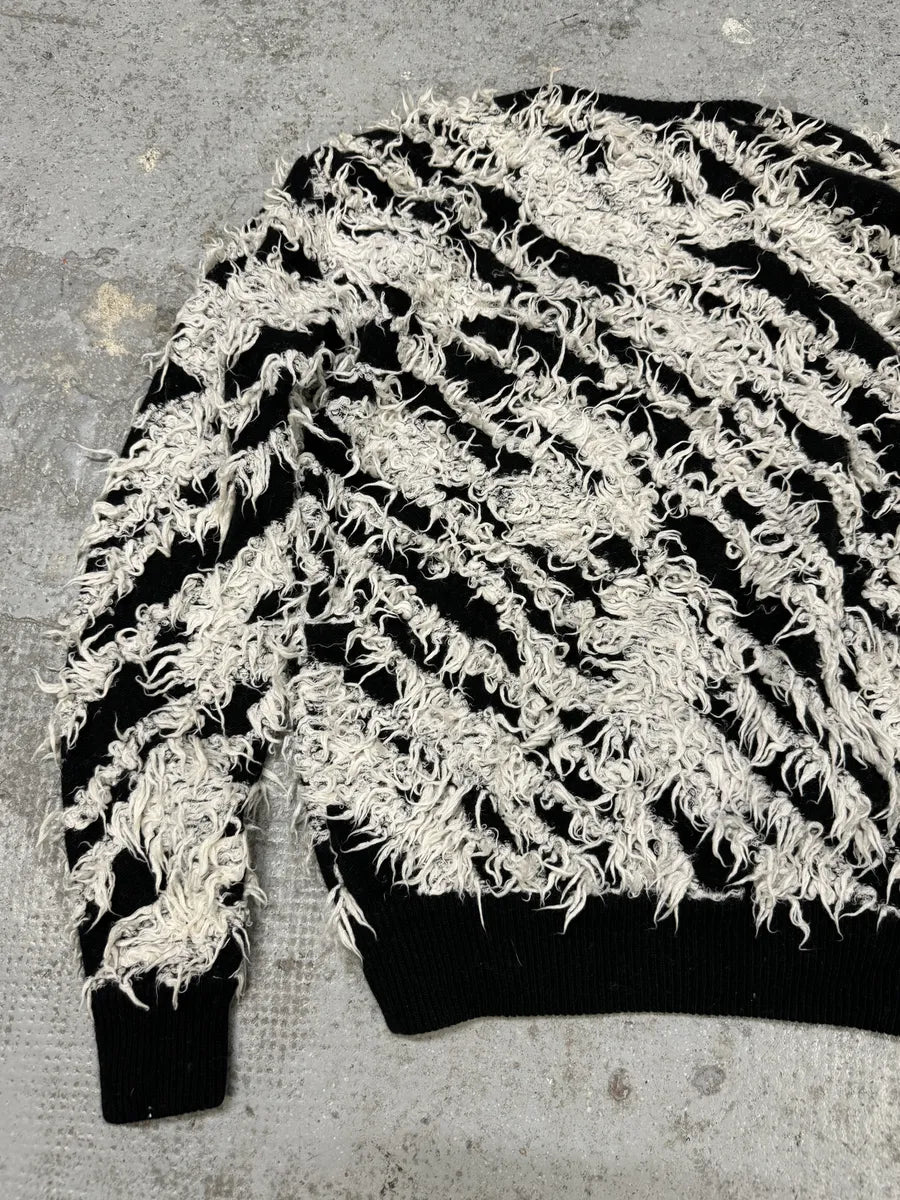 Moschino Couture Black & White Long Wool Texture Sweater vIHDcyu 4