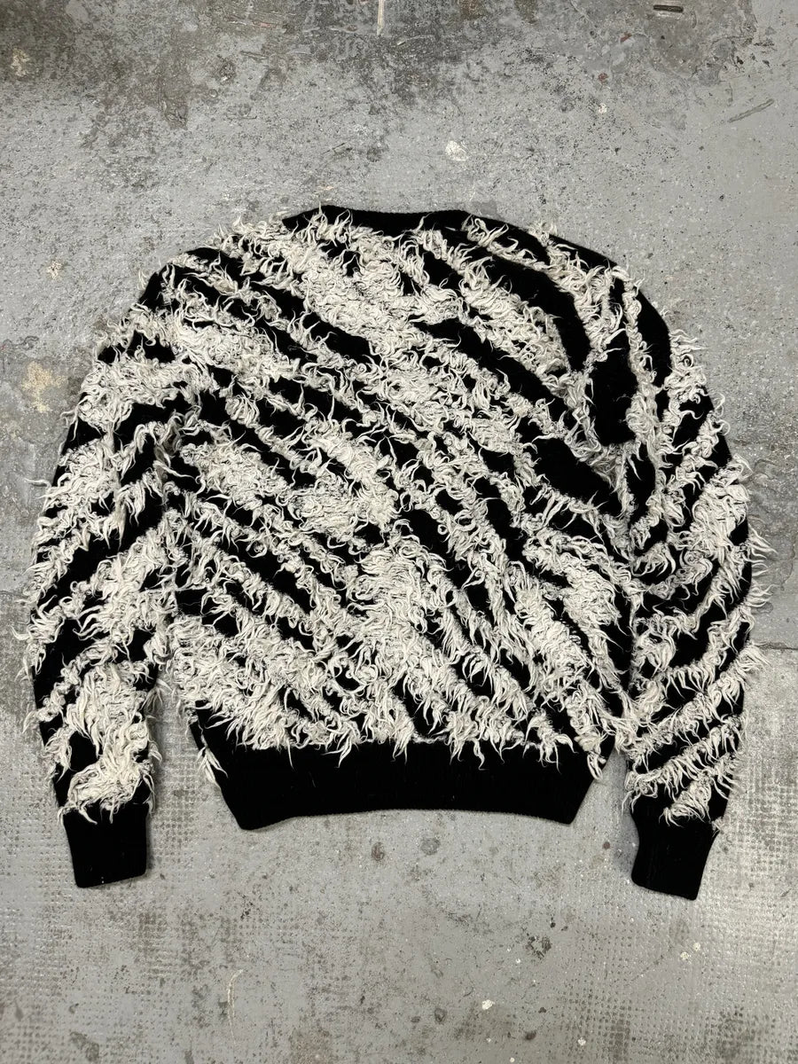 Moschino Couture Black & White Long Wool Texture Sweater vIHDcyu 5
