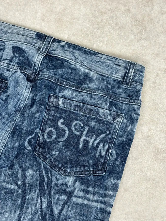 AW2020 Moschino Blue Naval Slim Denim Jeans xPOlaWR 6
