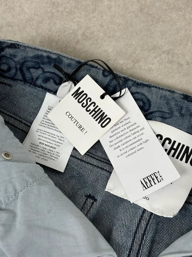 AW2020 Moschino Blue Naval Slim Denim Jeans xPOlaWR 10