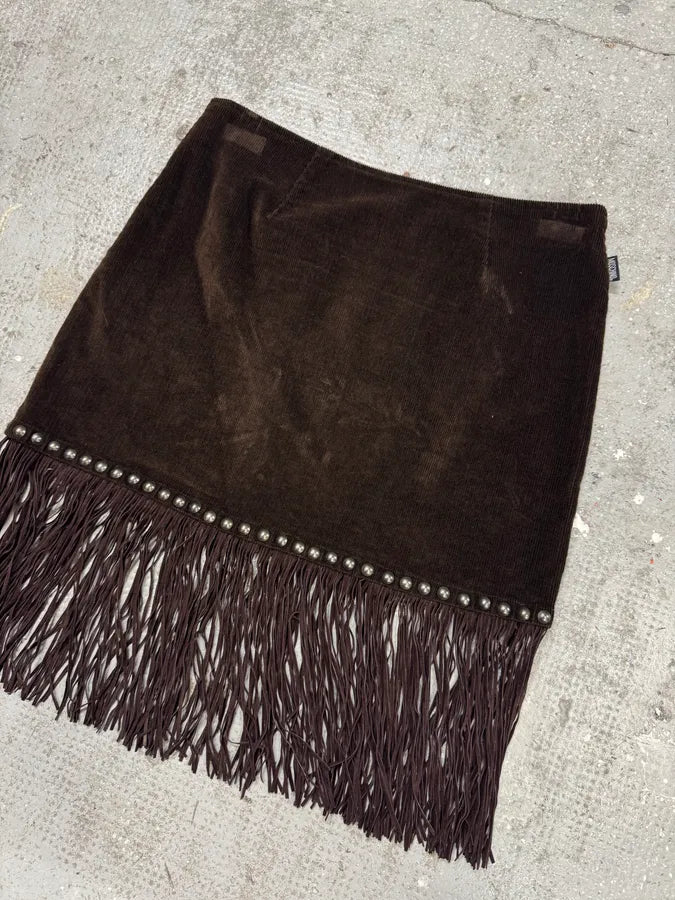 Moschino Cowboy Brown Corduroy Jacket & Skirt Set ZjqBPUX 13
