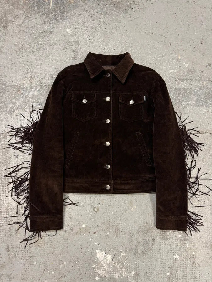 Moschino Cowboy Brown Corduroy Jacket & Skirt Set ZjqBPUX 6