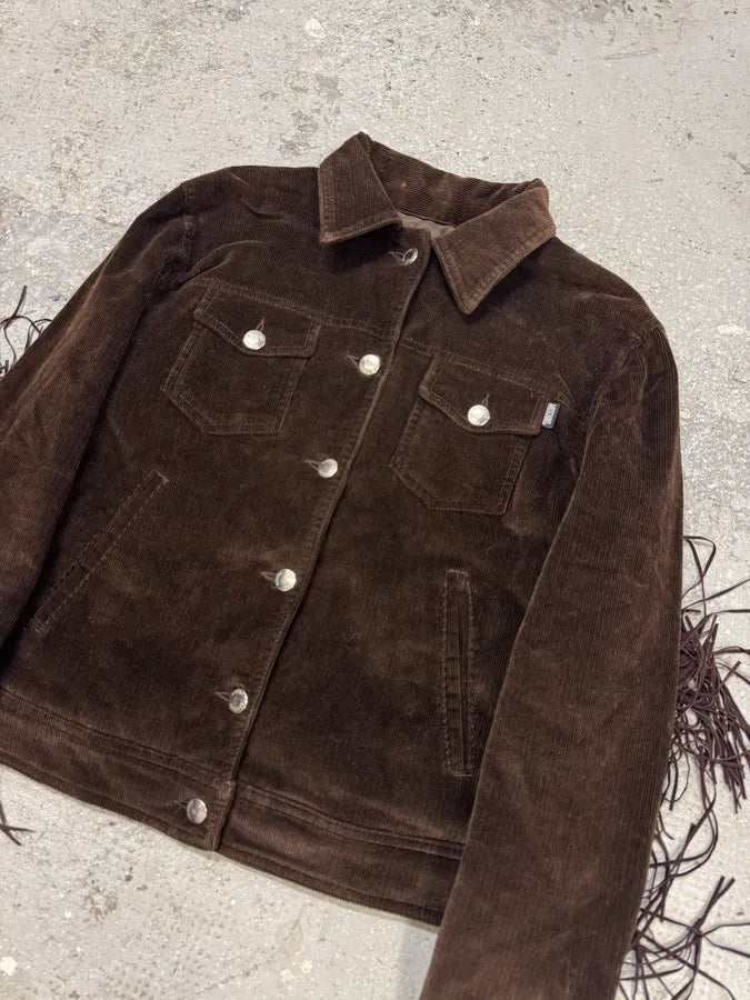 Moschino Cowboy Brown Corduroy Jacket & Skirt Set ZjqBPUX 8