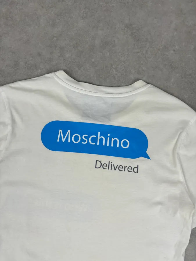 Moschino Cream Home Alone Text Graphic T-Shirt DxEwVCe 6