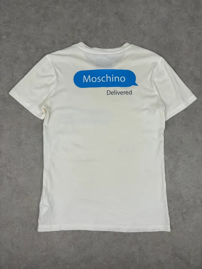 Moschino Cream Home Alone Text Graphic T-Shirt DxEwVCe 5